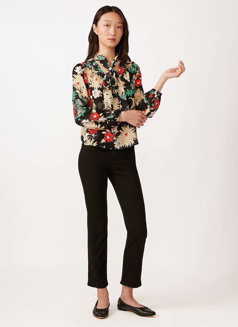 RIXO Moss Floral Print Blouse