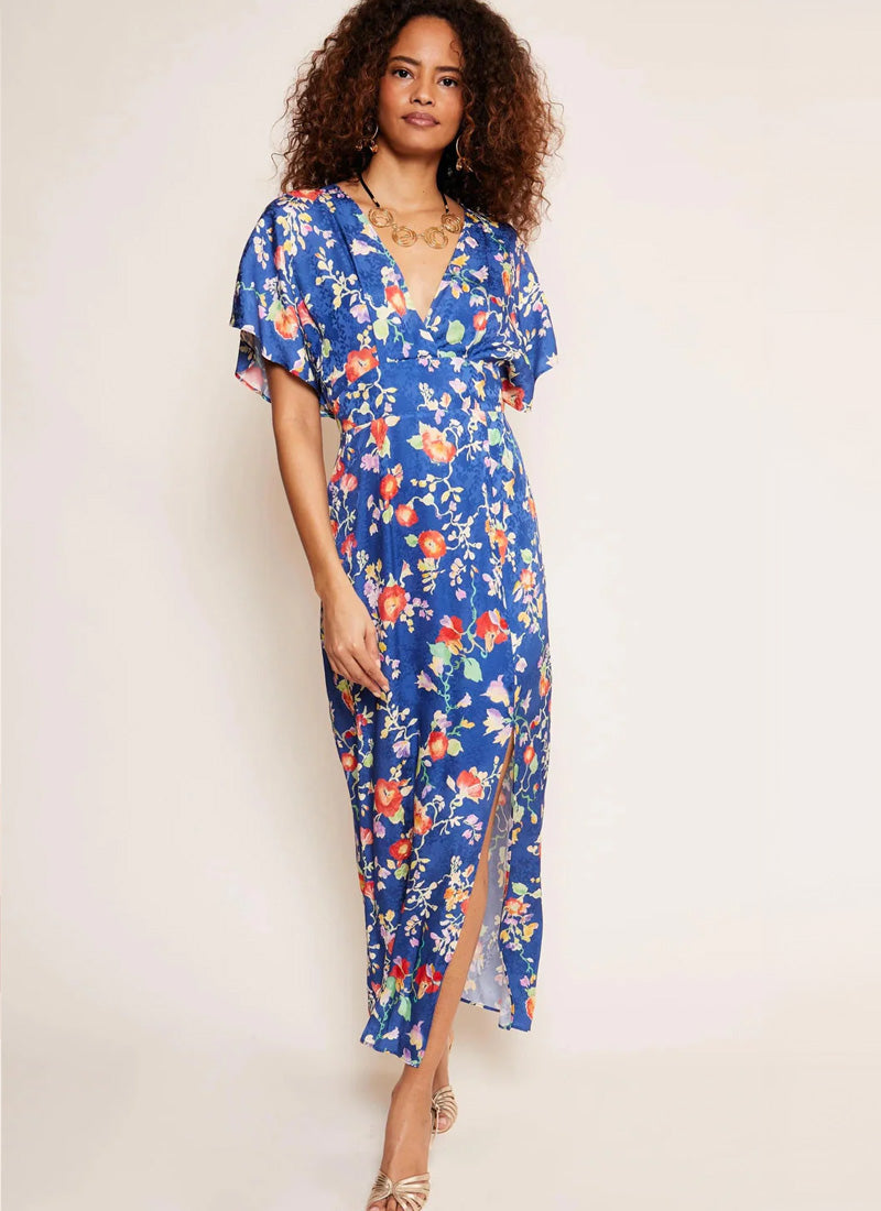 Rixo Sadie Short Sleeve Printed Midi Dress Andrews Andrews