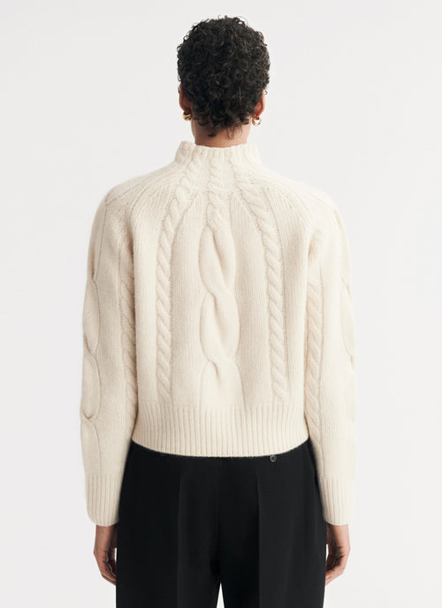 Chunky Cable Turtleneck Sweater Soft Goat Andrews