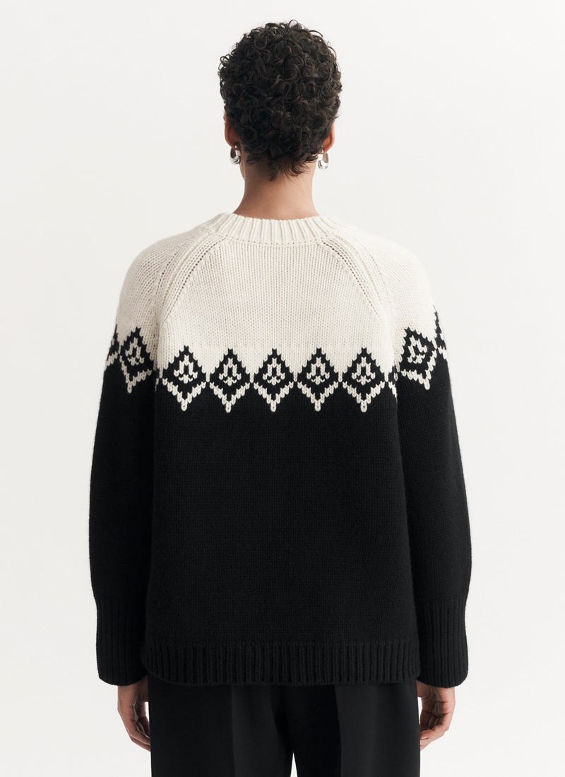 Fair Isle O-Neck Sweater Soft Goat Andrews