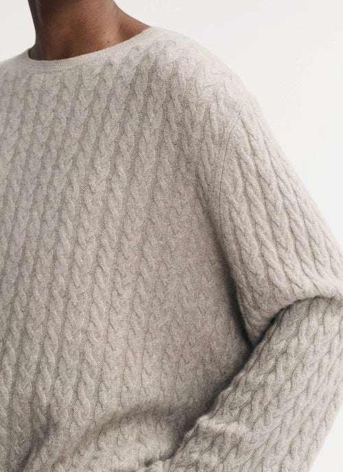 Oversized Cashmere Cable Knit Sweater