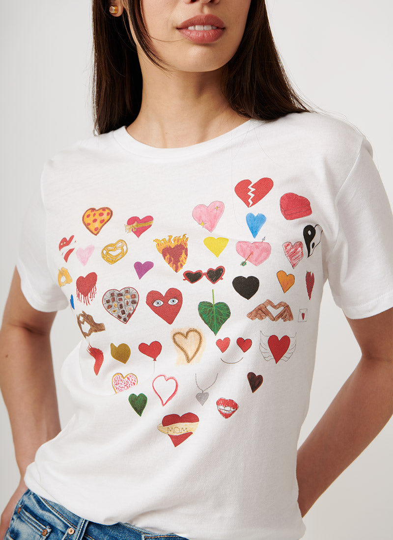 Unfortunate Portrait Hearts Crewneck T-Shirt