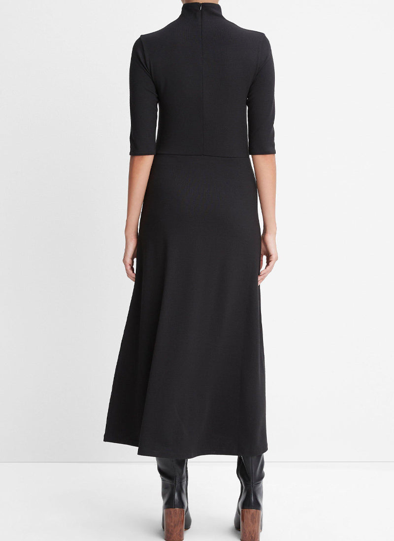 Vince Elbow Sleeve Turtleneck Dress