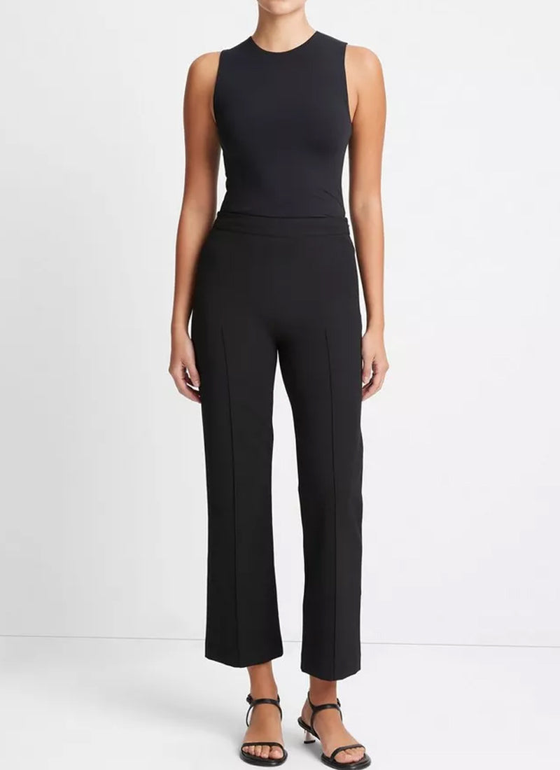 Vince Mid-Rise Pintuck Crop Flare Pant