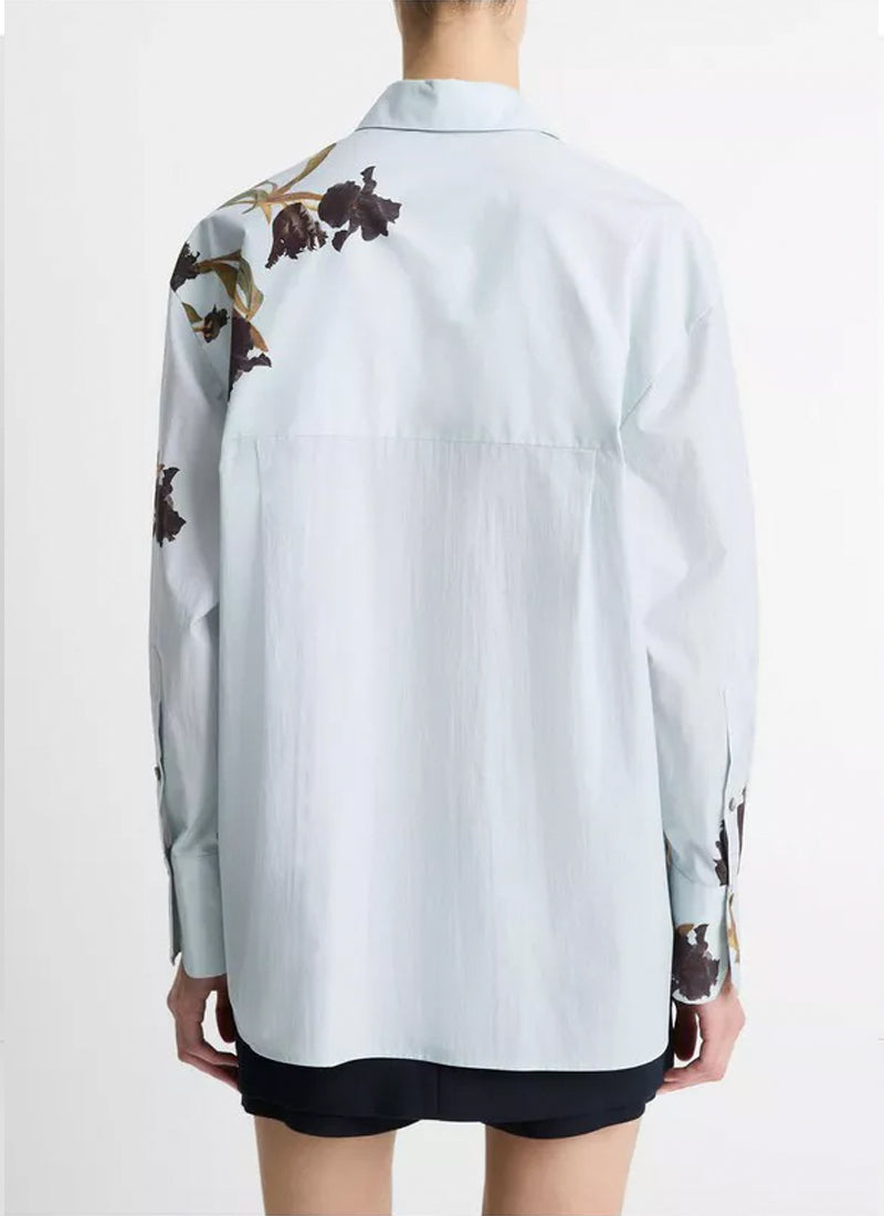 Vince Placed Black Iris Button Down Shirt