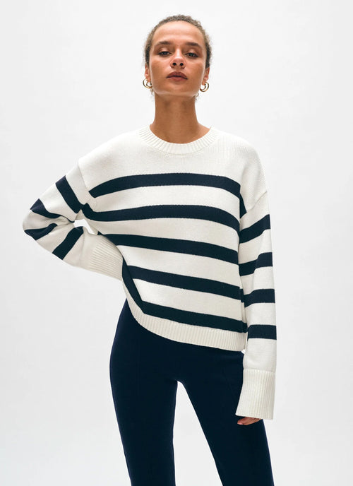 White + Warren Organic Cotton Easy Crew Neck Sweater