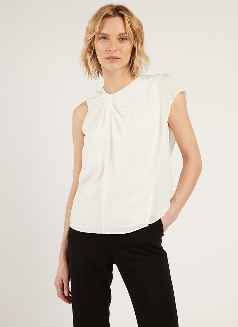 Max Mara Studio Ruched Silk Top | ANDREWS